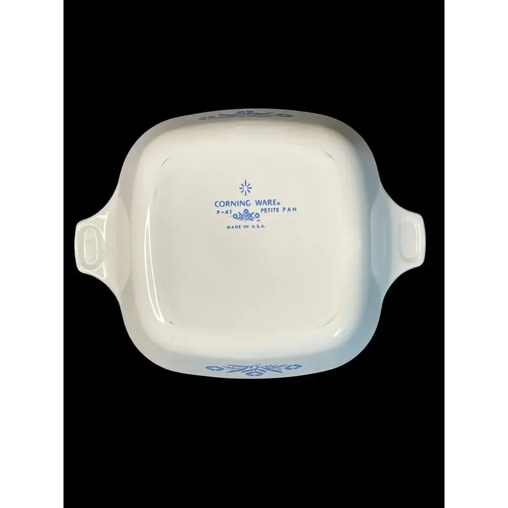 Vintage Blue Cornflower Floral CorningWare Kitchen Baking Casserole Dish Set 3